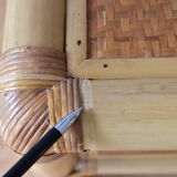 Bedside bamboo table with drawer 1980