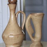 Lot de 2 carafes/pichets anciens grès