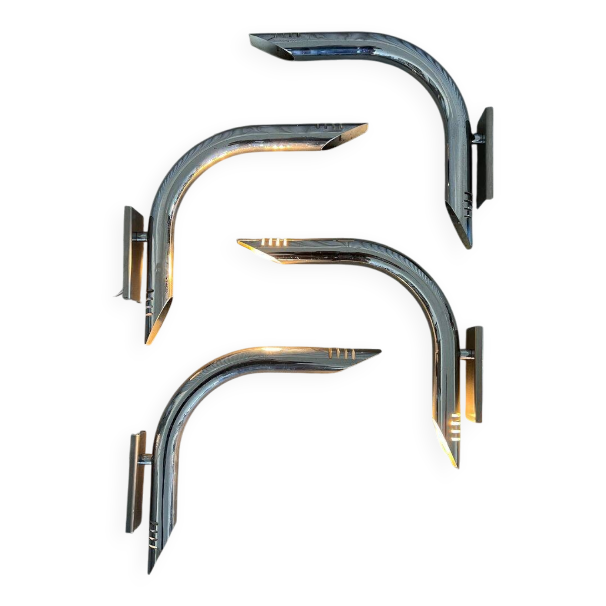 Vintage Chrome Wall Lights – 4 available