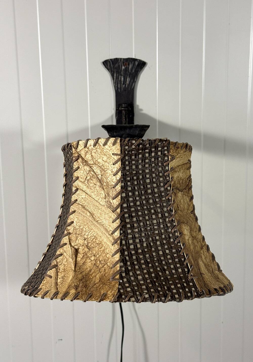 Brutalist wrought iron wall lamp 1970’s