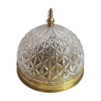 Ceiling light glass and brass Haussmann style