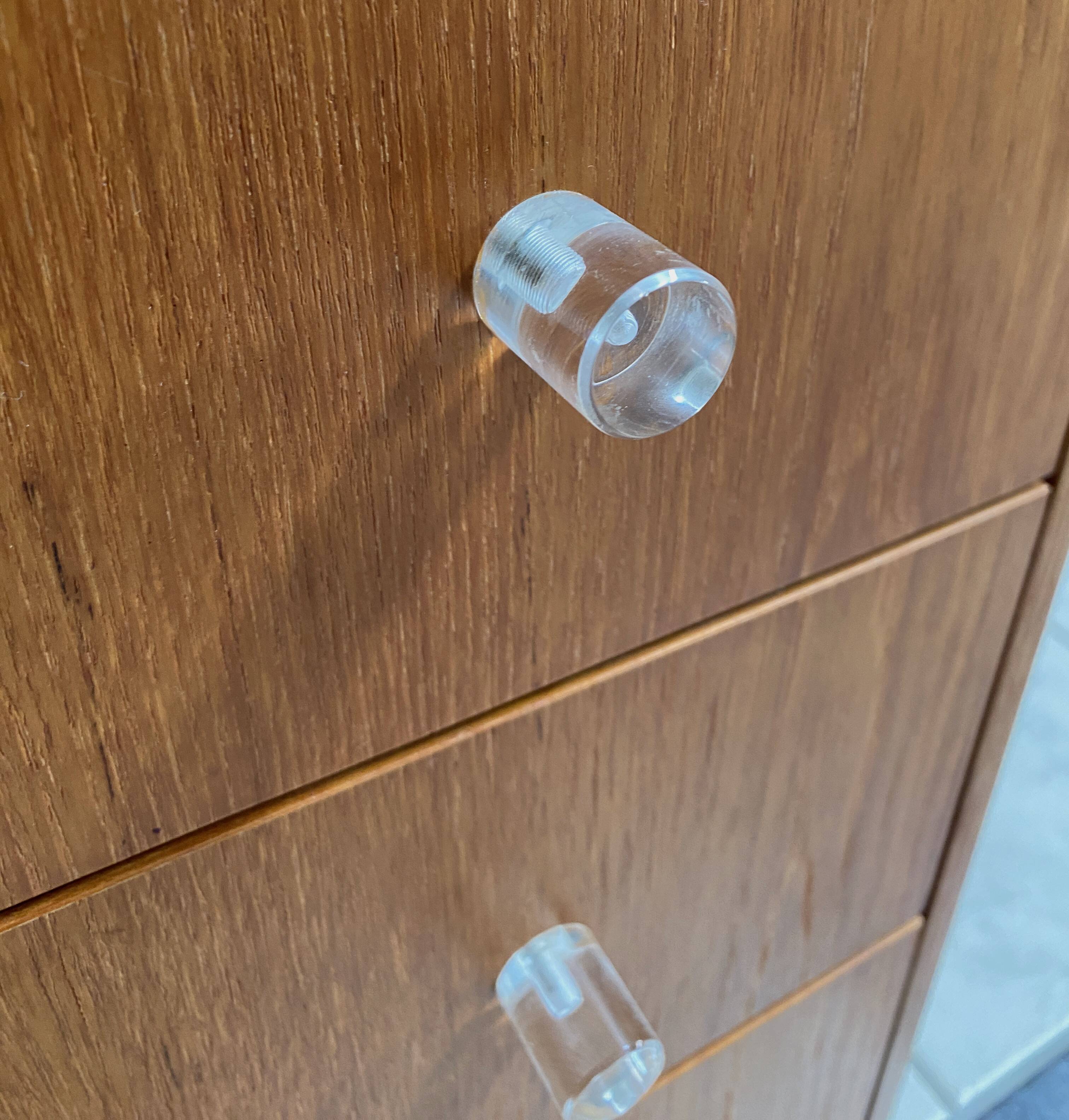 Teak chest of drawers 1970s with perspex handles