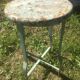 Patinated metal industrial stool
