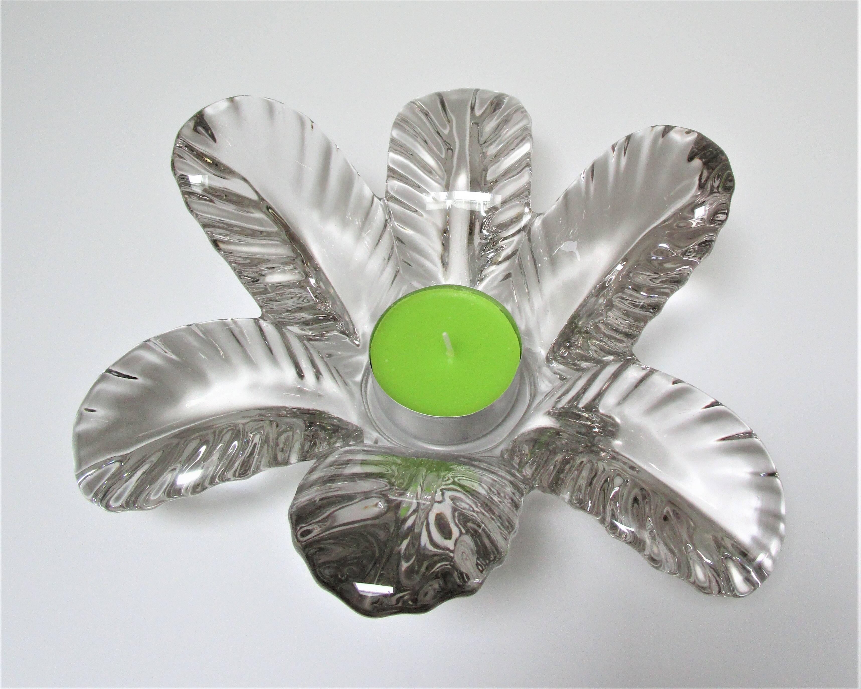 Flower candle holder glass centerpiece Pierre d'Avesn