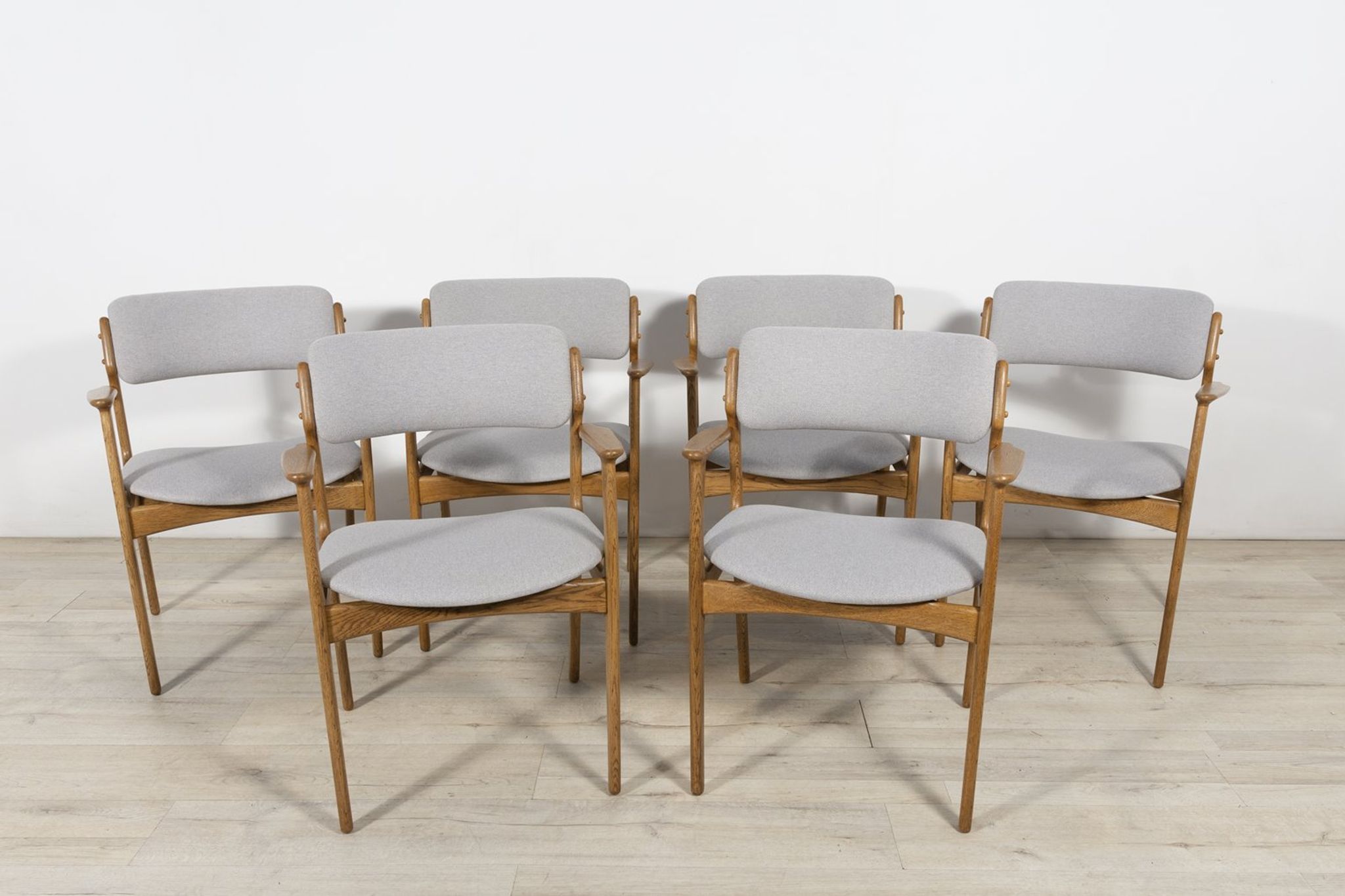 Oak Model 49 Dining Chairs by Erik Buch for Odense Maskinsnedkeri / O.D. Møbler, 1960s, Set of 6