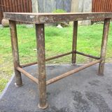 Vintage metal table from an industrial workshop for a makeover