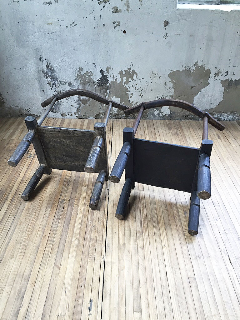 Pair of Ivory Coast chairs 50s
