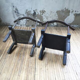Pair of Ivory Coast chairs 50s