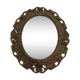 Golden baroque oval mirror, 60s-70s