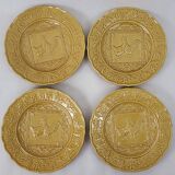 4 assiettes plates majolique Bordallo