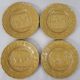 4 Bordallo majolica dinner plates