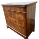 Antique Louis Philippe style chest of drawers with a white marble top.