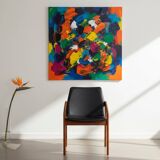 Armchair Model 23 in Teak and Black Leather by Henning Kjærnulf, Denmark, 1960s