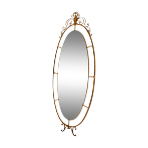 Miroir ovale en laiton