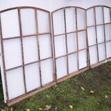 Industrial arched metal windows L73xH110 19th century glass roof