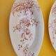2 dishes Choisy le Roi Avellan Boulenger ironstone red floral decoration