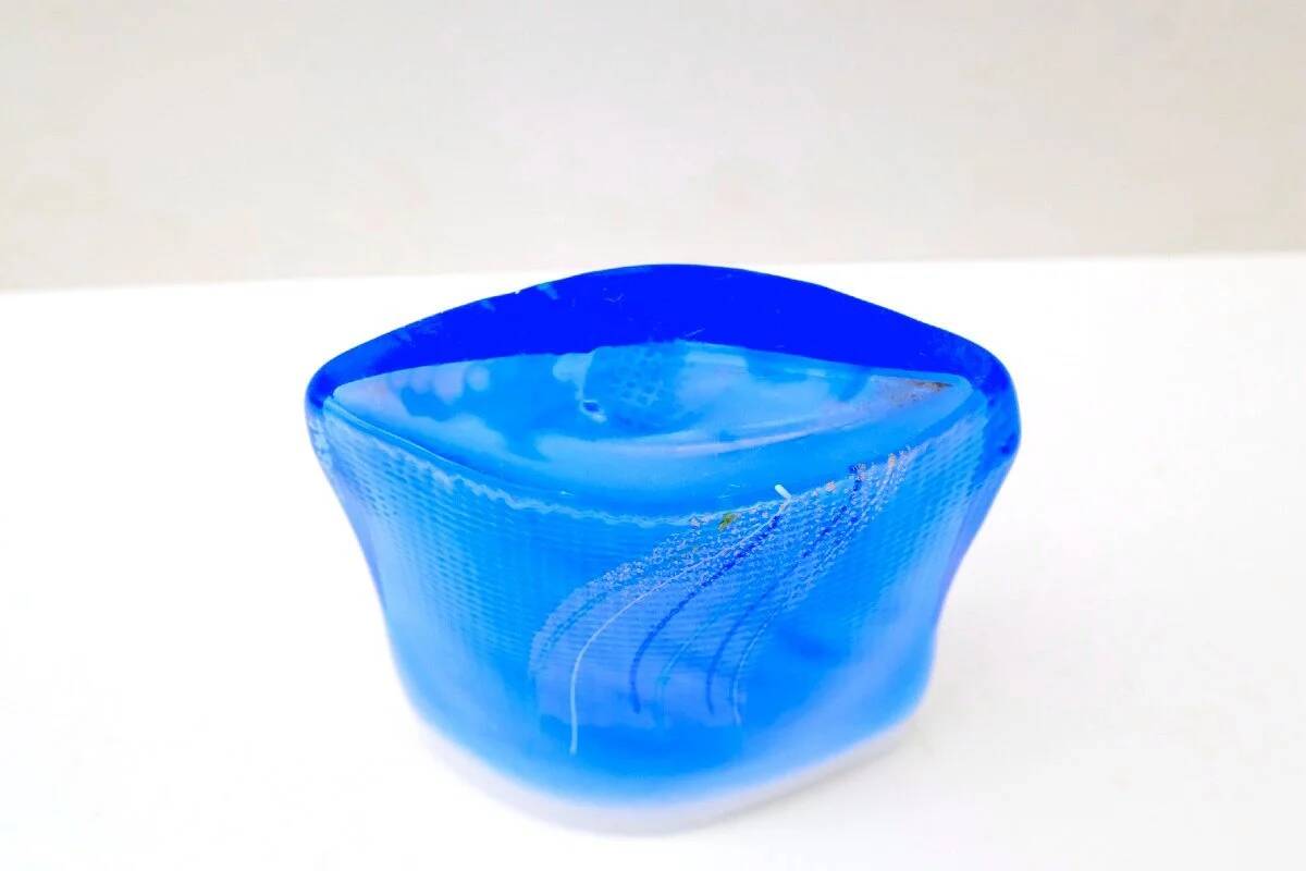 Vase by Maud G. Bugge for Hadeland Glassverk in blown glass, Norway 1980