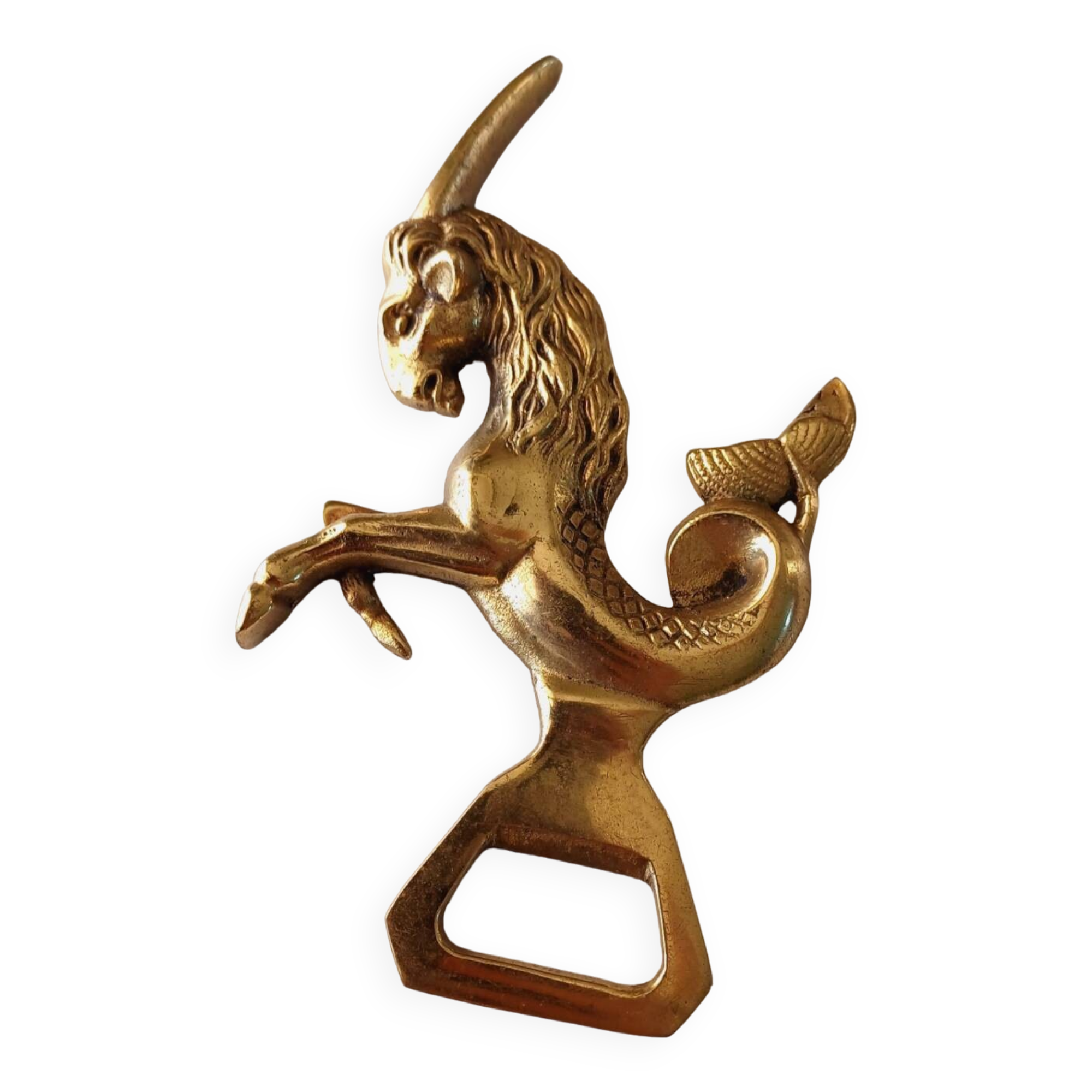Animal bottle opener in gilded bronze