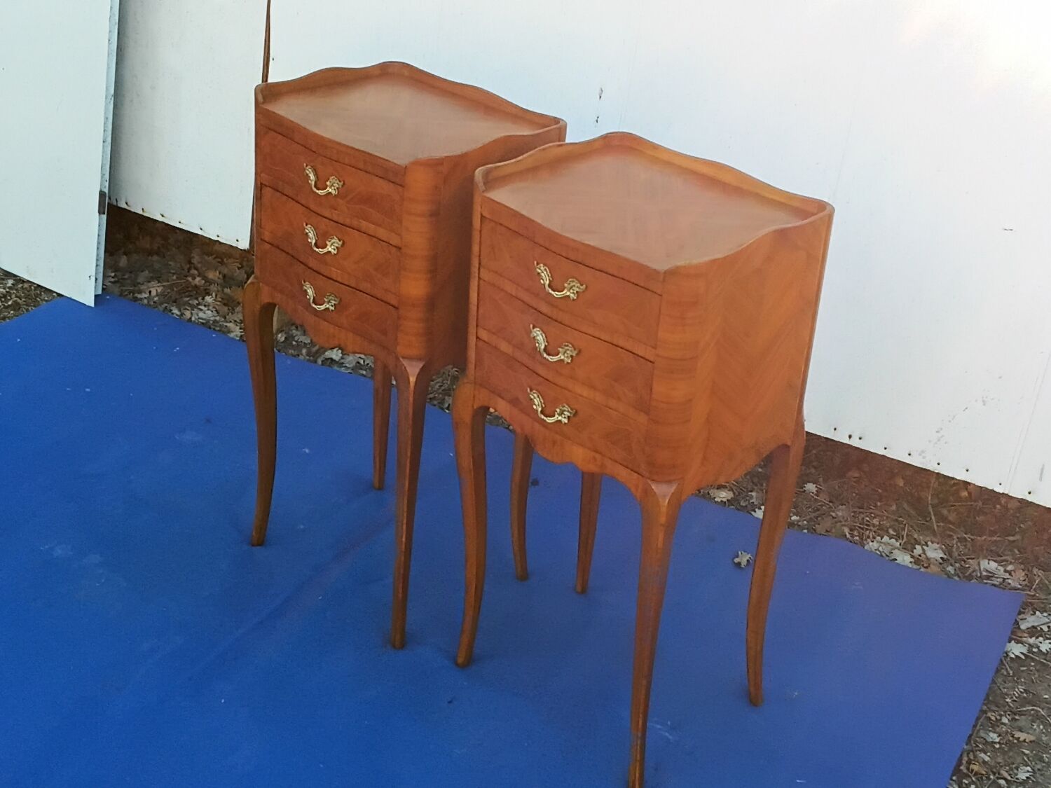 Pair of rosewood bedside tables