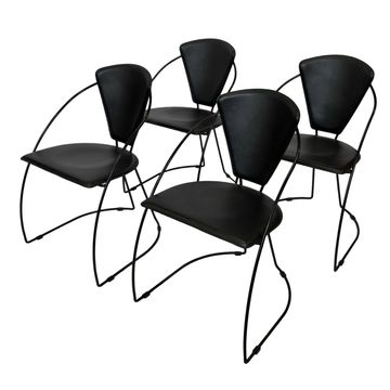 Vintage Arrben Linda dining chairs set of four 1980s design