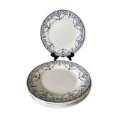 Lot of five flat plates Terre de fer