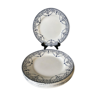 Lot of five flat plates Terre de fer