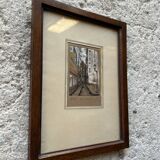 Antique illustration of Paris, signed and dated 1934