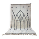 Decorated white Berber rug 270cm x 150cm