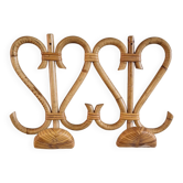 Rattan coat hooks