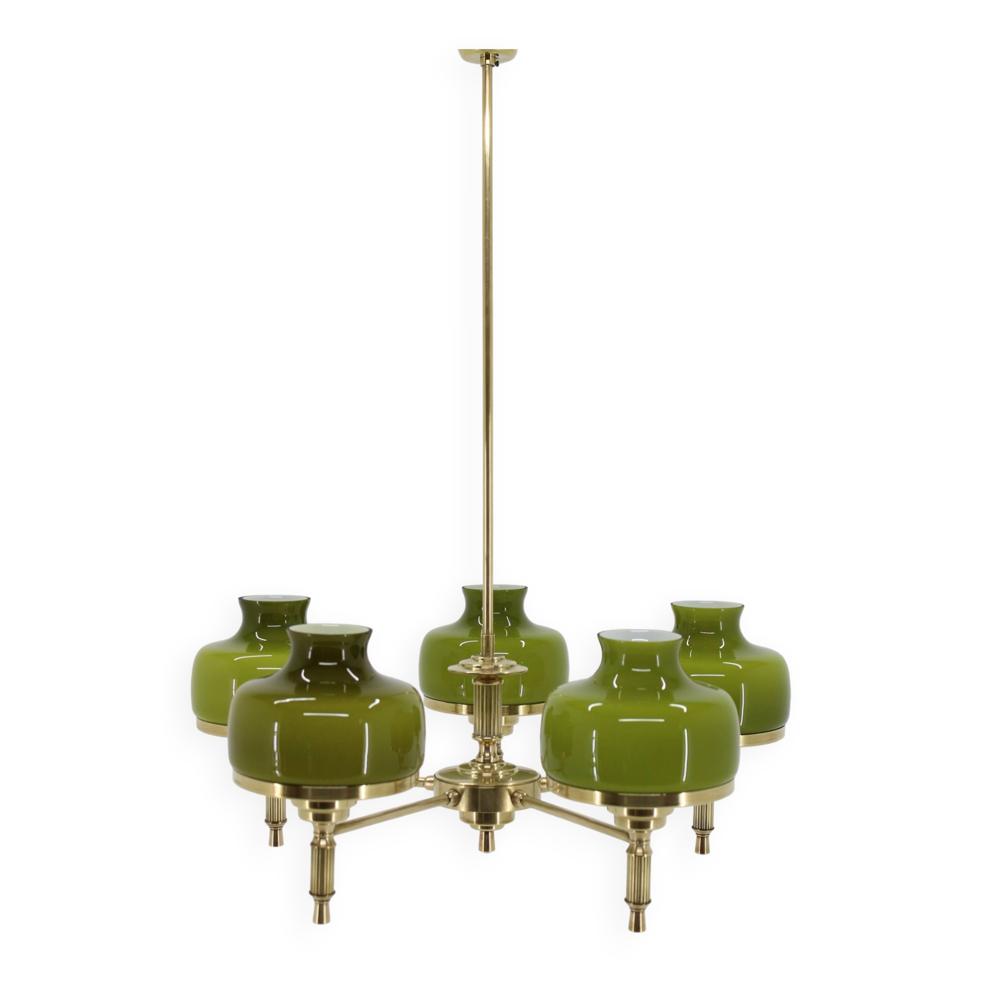 Lustre en verre et laiton des années 1980, Danemark