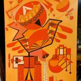 Abstract painting by Franco Balleri 1977 oil on canvas 80x60