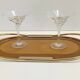 Oval 24k Gold Plated and Bronzed Pink Mirrored Tray by Umberto Mascagni