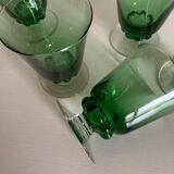 6 colored art deco glasses