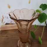 Large pink art deco vase