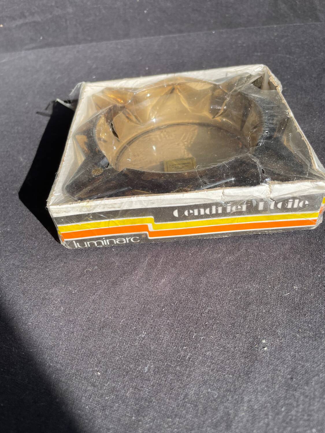 Vintage smoked glass ashtray Luminarc star