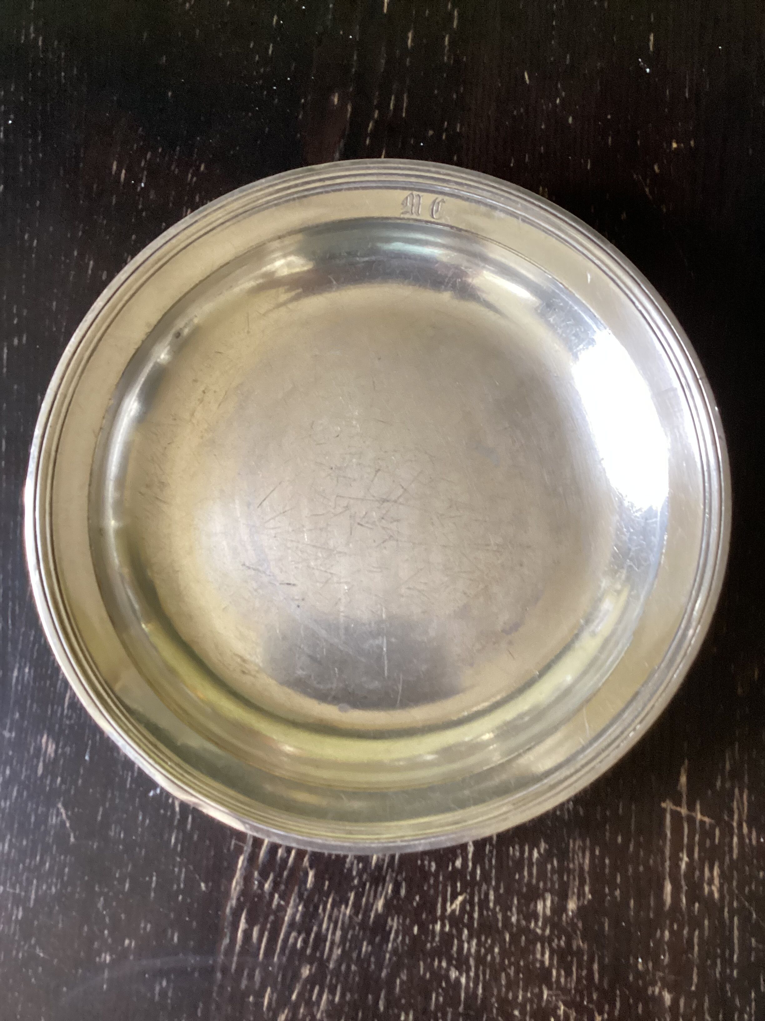 Old Christofle silver metal dish dimension: height -3cm- diameter 25cm-