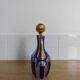 Vintage Moser style carafe / flask, cobalt blue and gold.