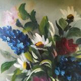 Still life with daisies and flowers in vase