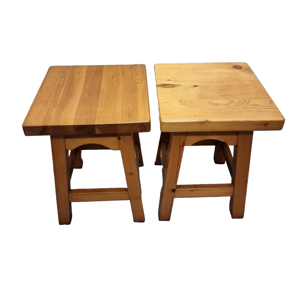 Dutch pine wood Stools, 1990s, Vintage