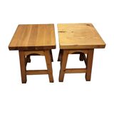 Dutch pine wood Stools, 1990s, Vintage
