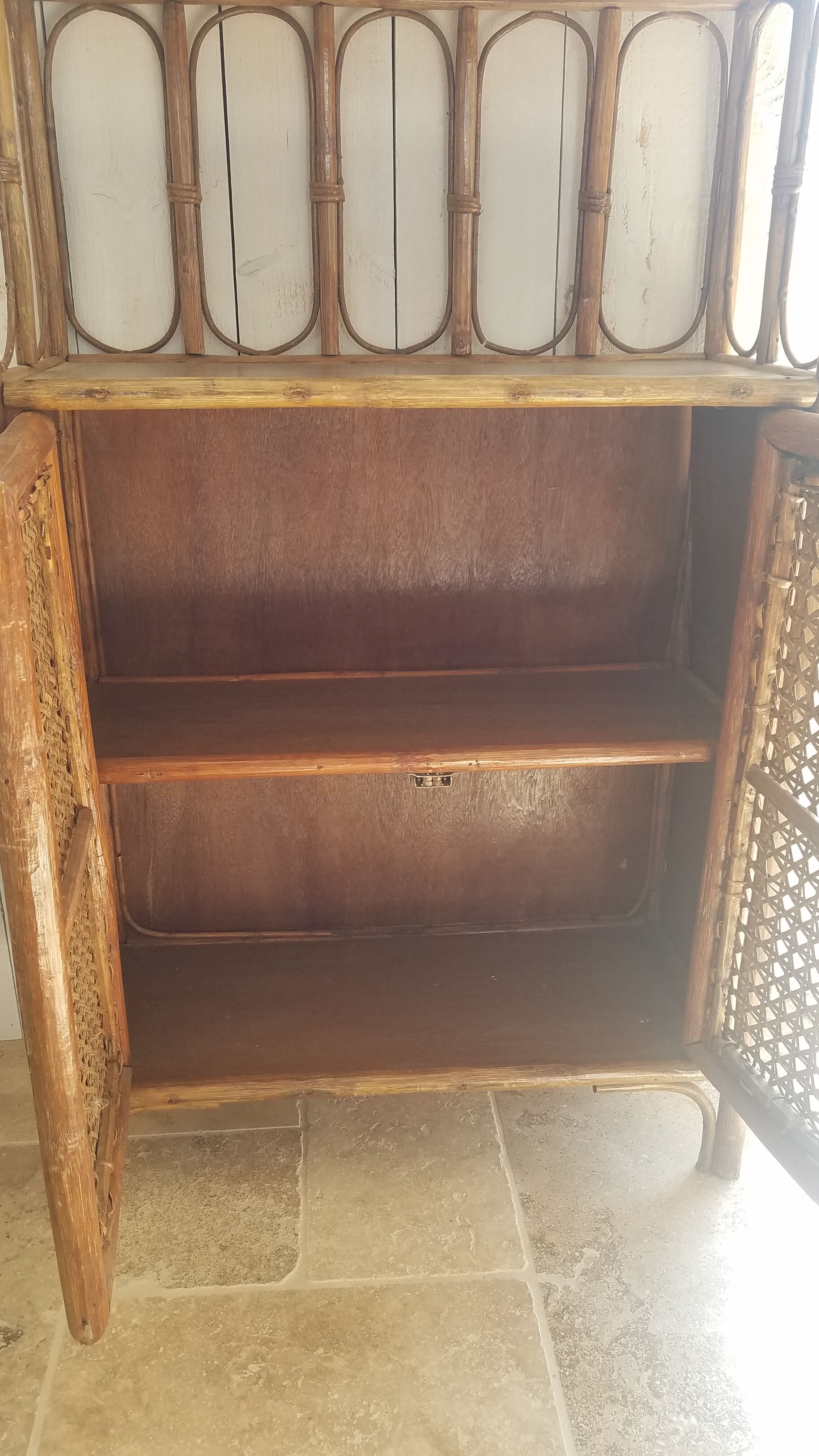 Rattan and canning shelf