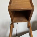 Lampe cocotte articulée en bois de pin 1970