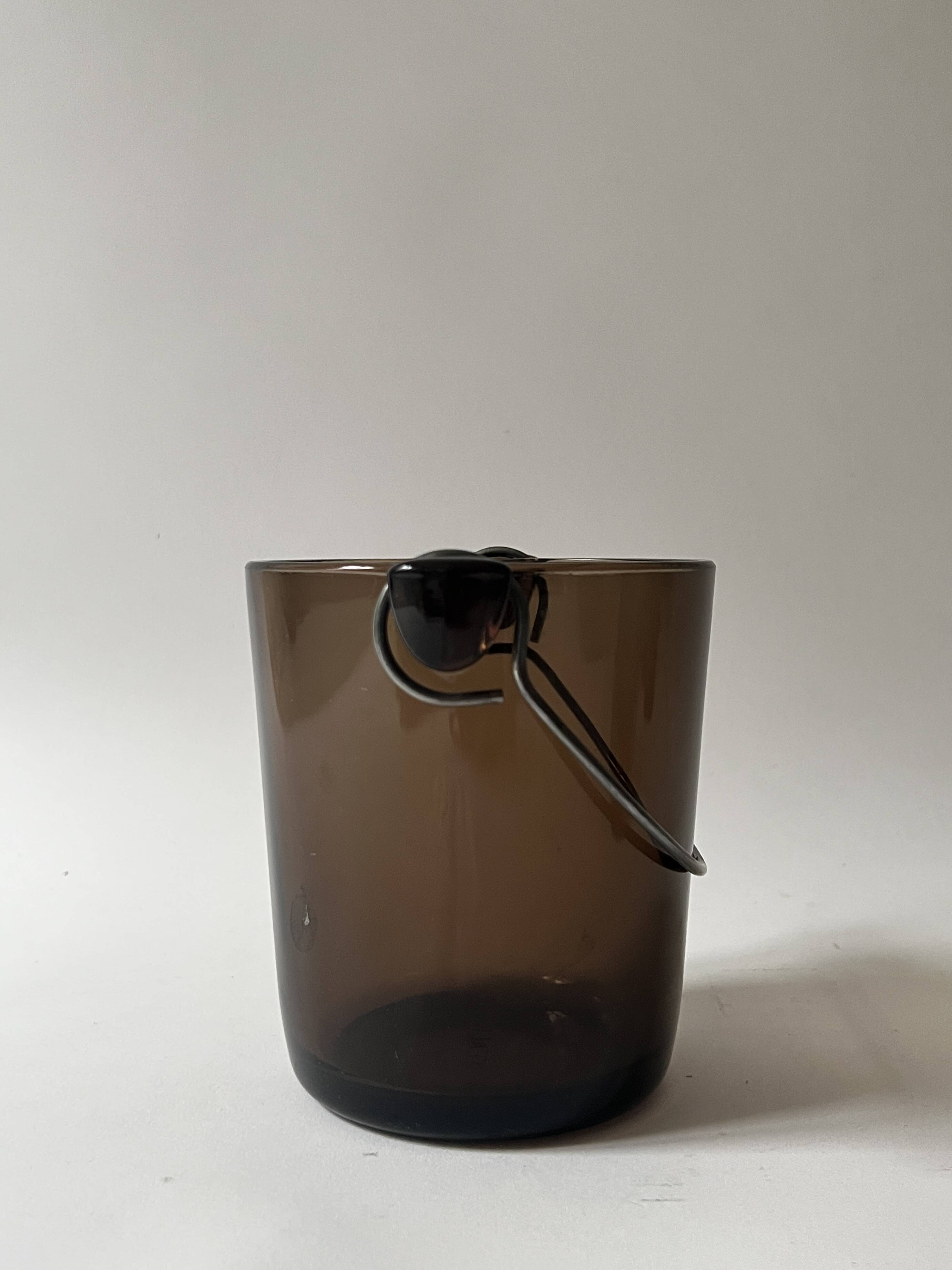 Amber glass ice bucket, France 1970