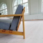 Large 1960s "Bodö" canapé in oak, leather and wool, Svante Skogh, Sweden