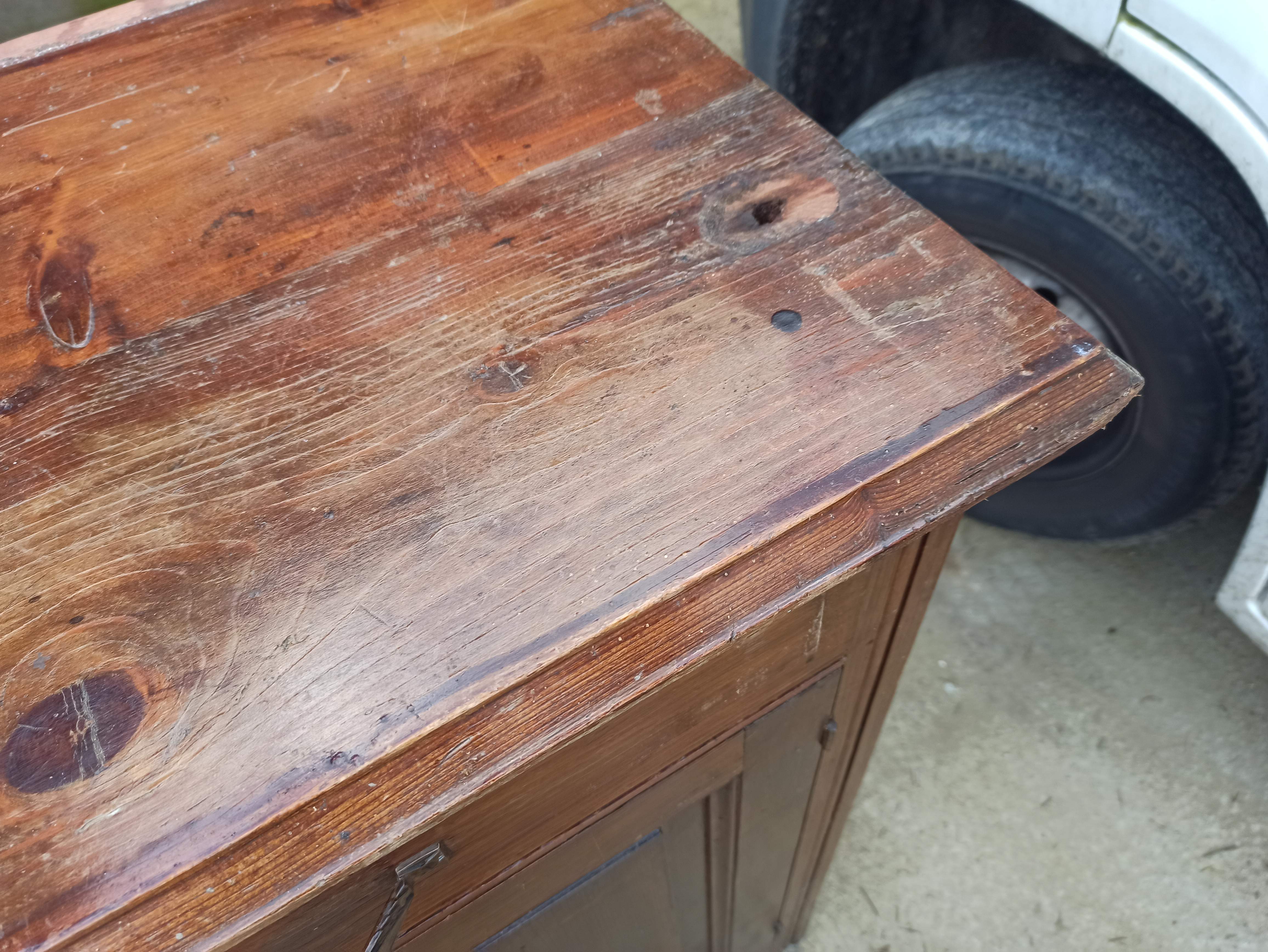 Low Parisian sideboard in solid wood 2 doors 2 drawers art deco handles