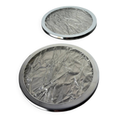 Sous-verres en lucite avec effet de glace de style Willy Rizzo, ensemble de 2, Italie, vers les années 1970.