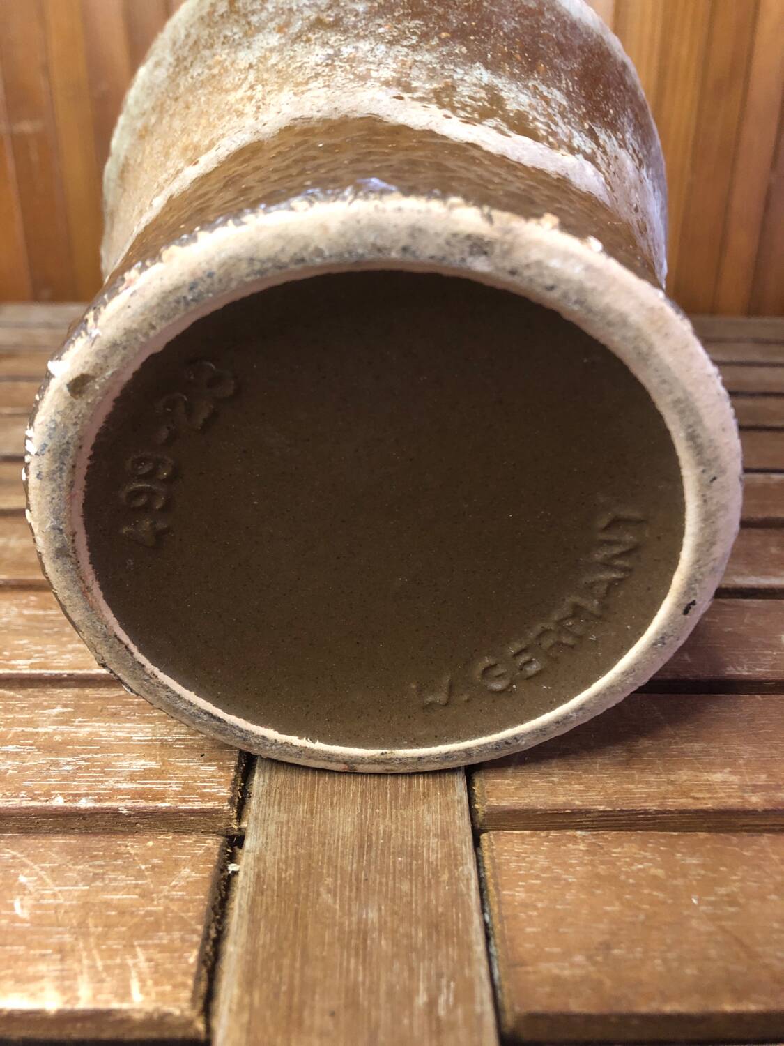 Old west germany pitcher ceramic brown & beige vintage