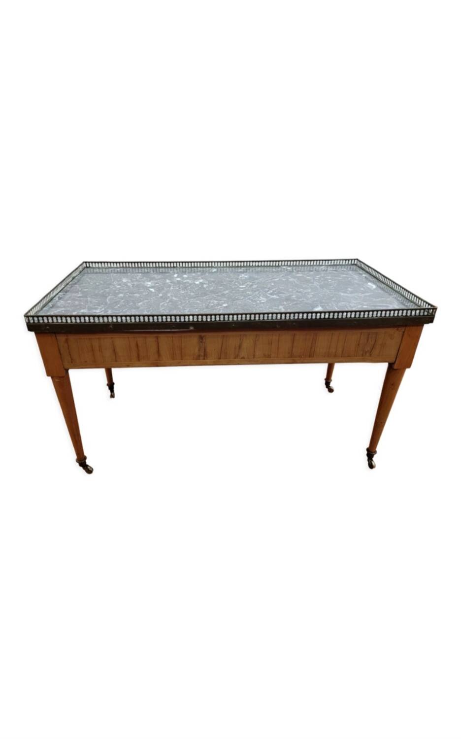 Table basse en merisier style Louis XVI dessus marbre