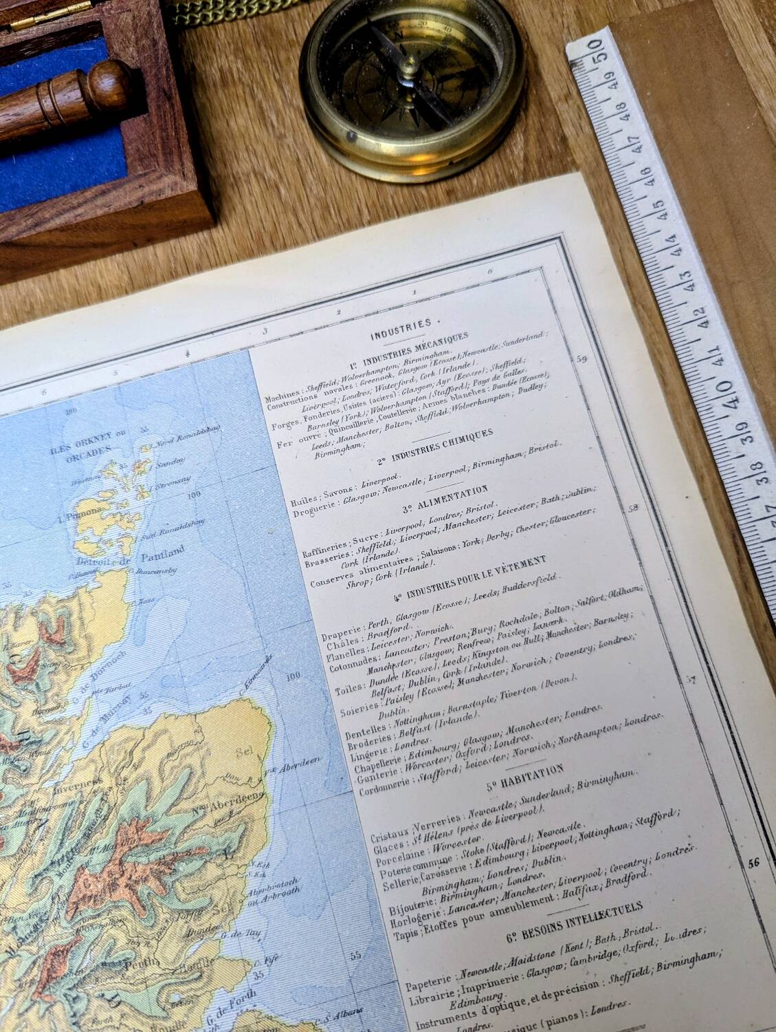 The British Isles, original map printed in 1879.