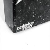 Glass & Black Marble Dining Table by Carlo Scarpa for Cattelan 1970's
